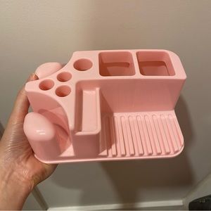 Pink Plastic Bathroom/Makeup Organizer